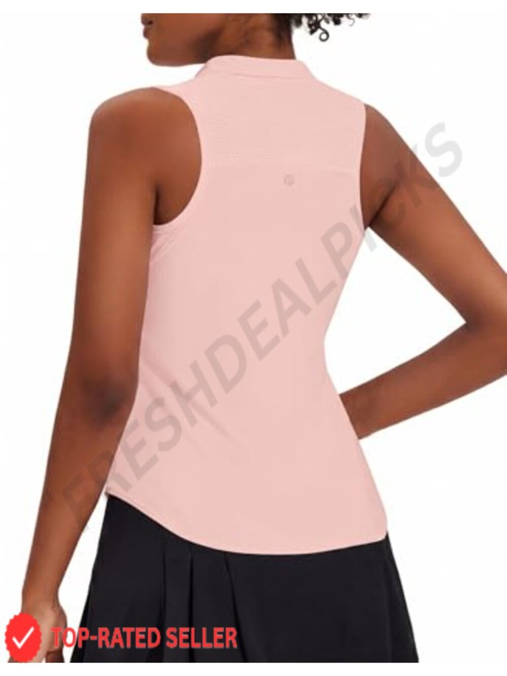Sleeveless Golf Polo Shirt with UPF 50+, Quarter Zip Collar, Racerback Tank
